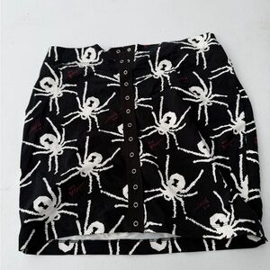 Betsey Johnson Black and White Spider Mini Skirt